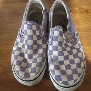 Purple checkered Vans